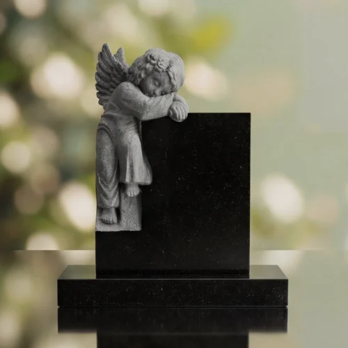 Sleeping Angel Upright Headstone