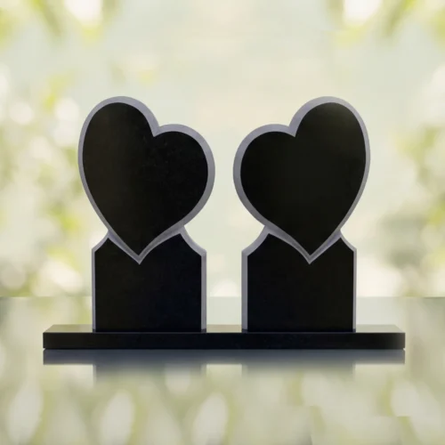 Double Heart Companion Headstone