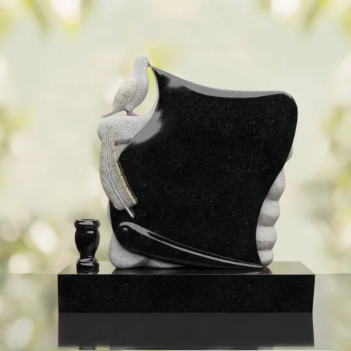 Dove Feather Upright Headstone