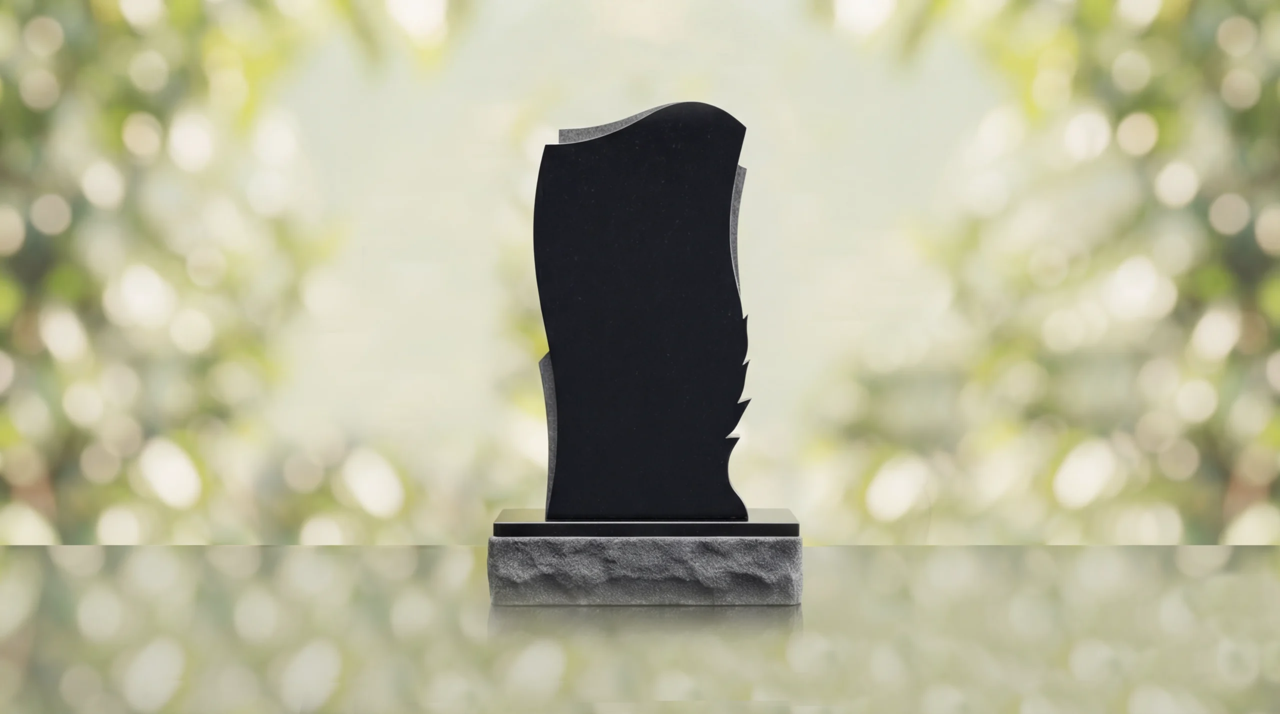 Leaf Carved Upright Headstone – Image 4