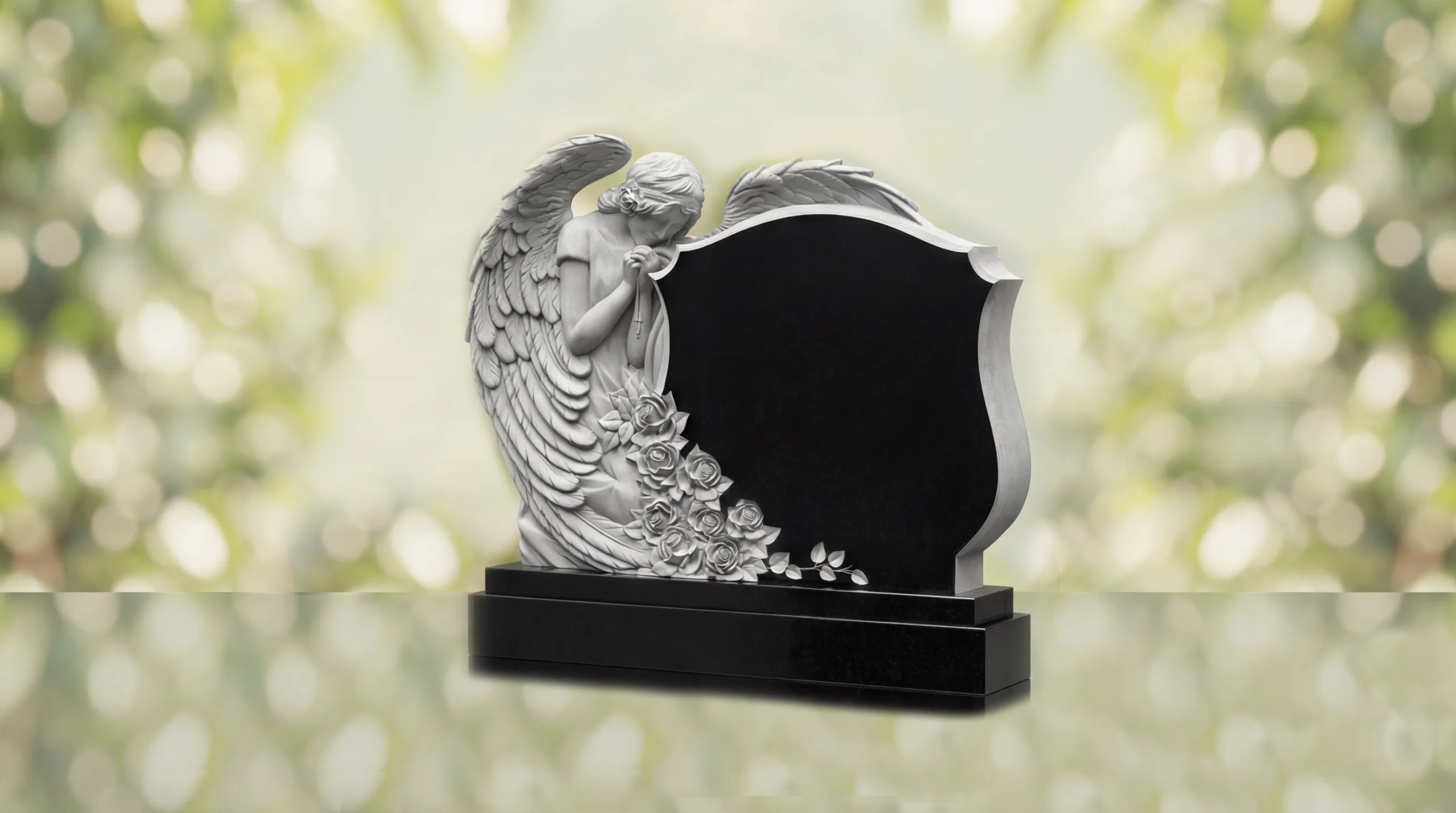 Praying Angel Rose Headstone – Image 2