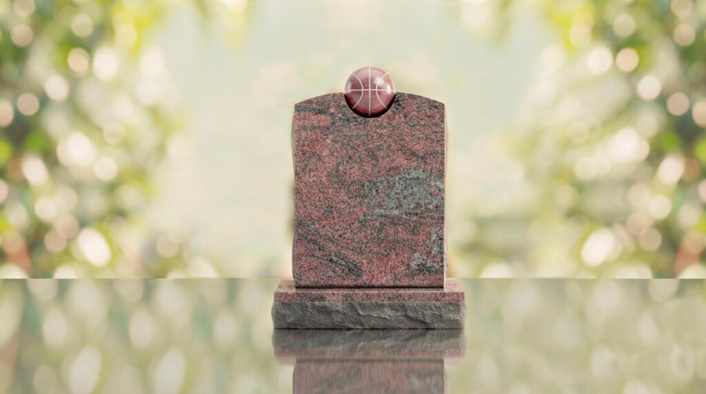 Modern Memorial Headstone with Ball Accent