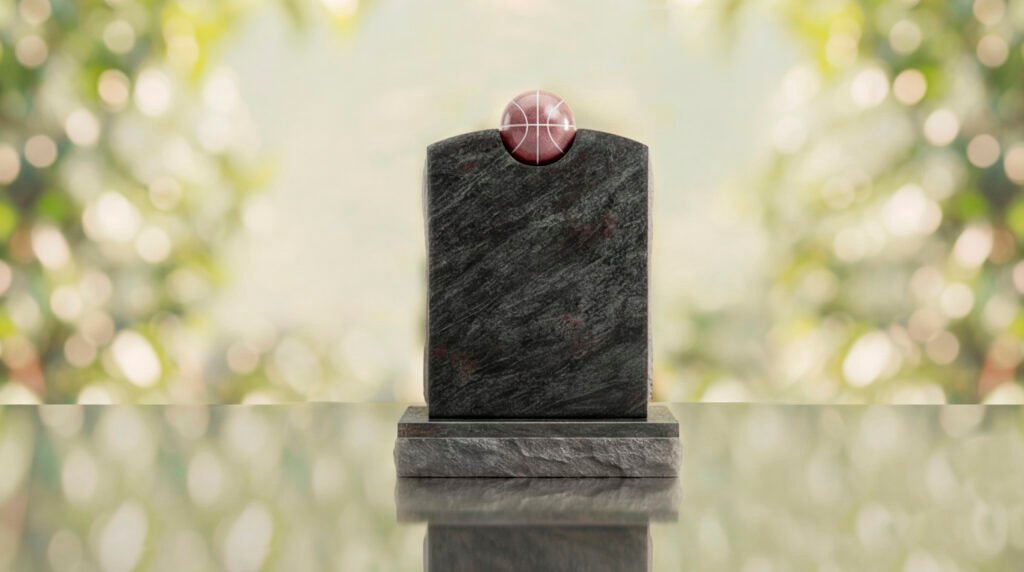Modern Memorial Headstone with Ball Accent
