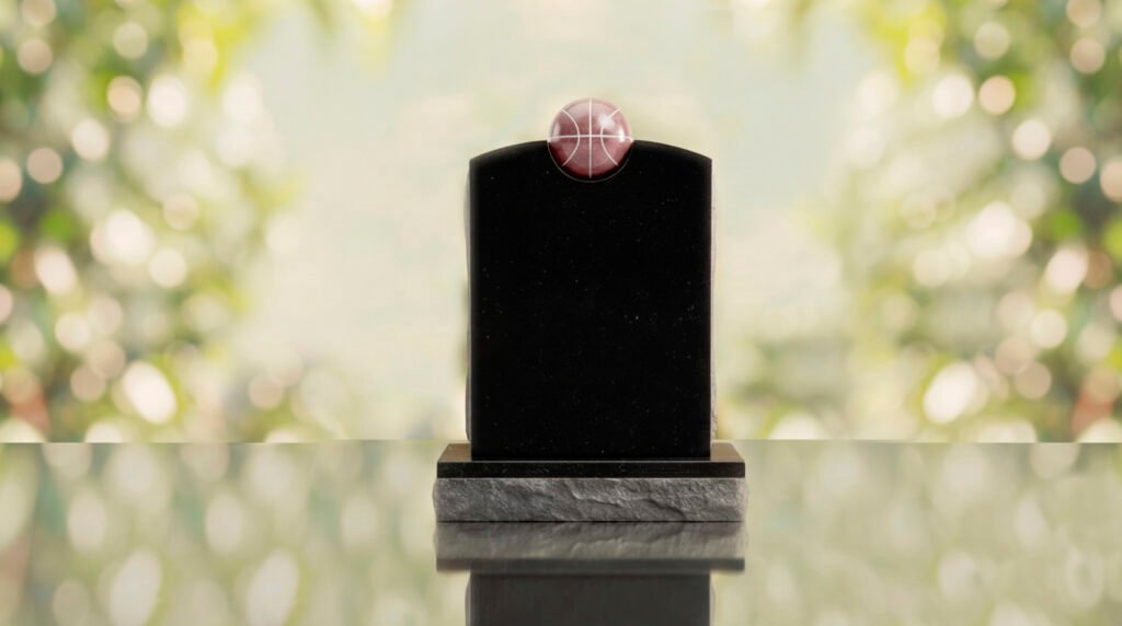 Modern Memorial Headstone with Ball Accent