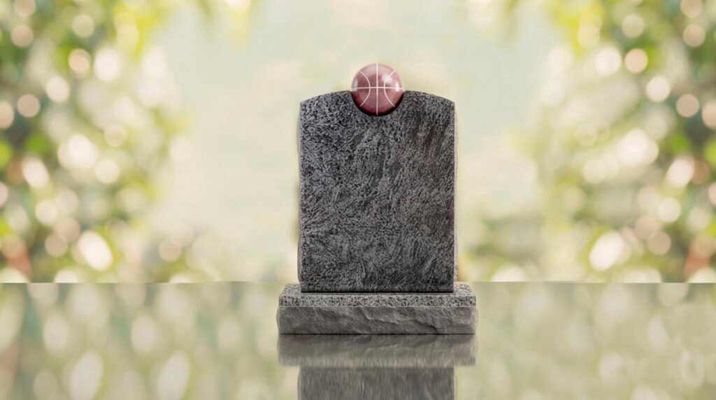 Modern Memorial Headstone with Ball Accent