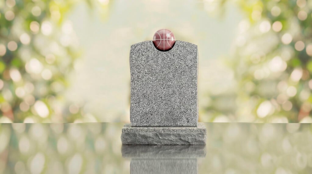 Modern Memorial Headstone with Ball Accent