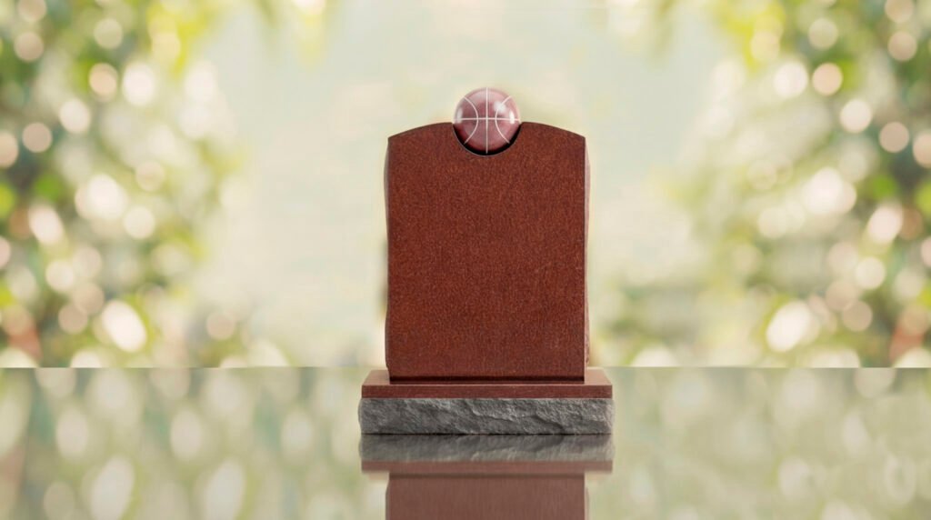 Modern Memorial Headstone with Ball Accent