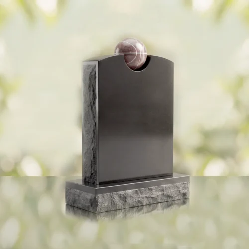 Modern Memorial Headstone with Ball Accent