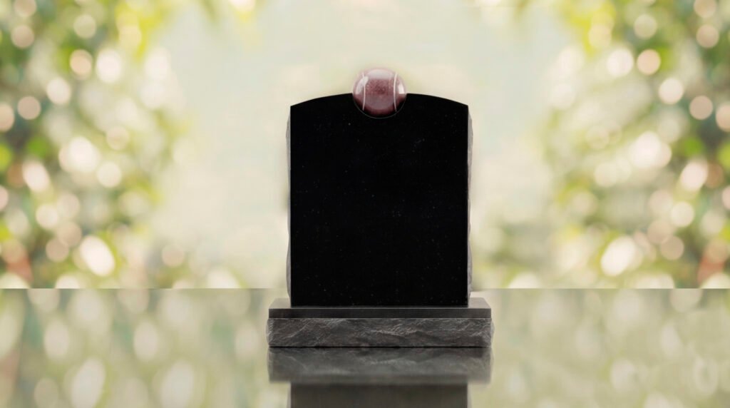 Modern Memorial Headstone with Ball Accent