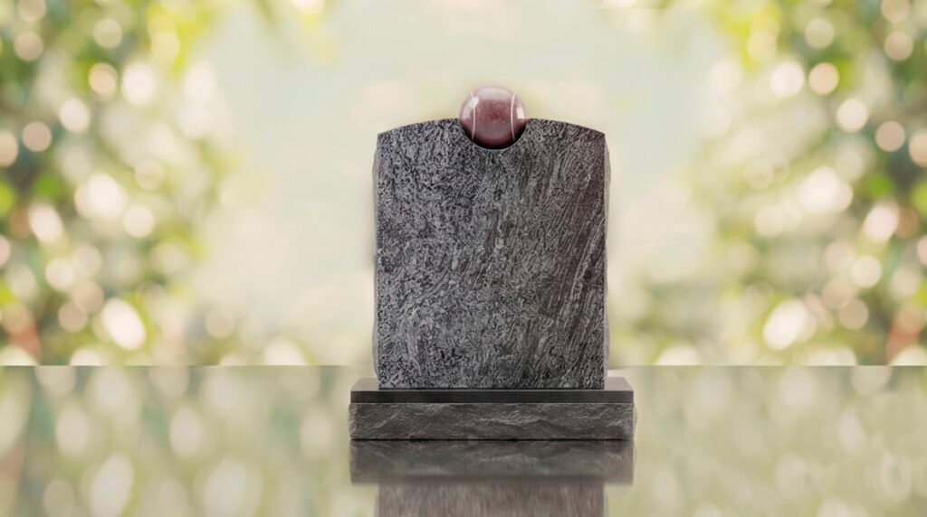Modern Memorial Headstone with Ball Accent