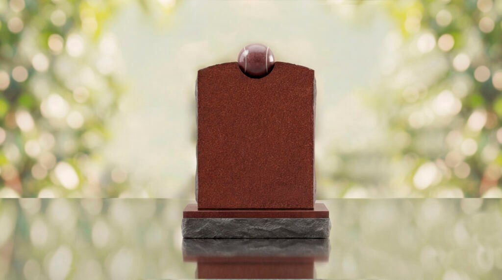 Modern Memorial Headstone with Ball Accent