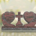 Heart Companion Headstone with Cross