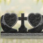 Heart Companion Headstone with Cross