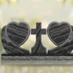 Heart Companion Headstone with Cross