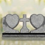 Heart Companion Headstone with Cross