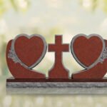 Heart Companion Headstone with Cross