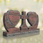 Heart Companion Headstone with Cross