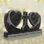 Heart Companion Headstone with Cross