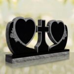 Heart Companion Headstone with Cross