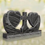 Heart Companion Headstone with Cross