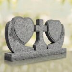 Heart Companion Headstone with Cross