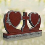 Heart Companion Headstone with Cross