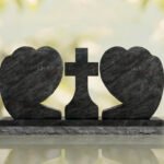 Heart Companion Headstone with Cross