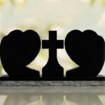 Heart Companion Headstone with Cross