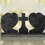 Heart Companion Headstone with Cross
