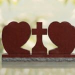 Heart Companion Headstone with Cross