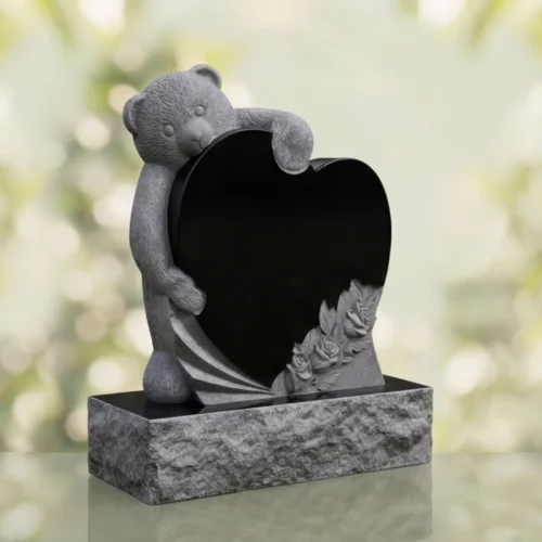 Teddy Heart Child Headstone