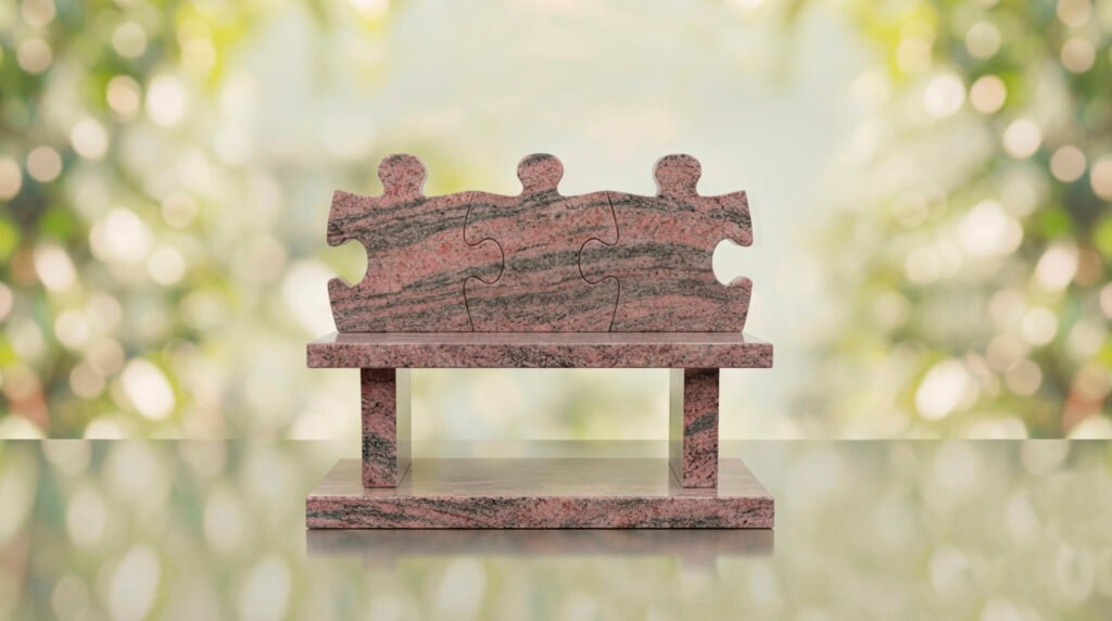 Puzzle Bench Headstone