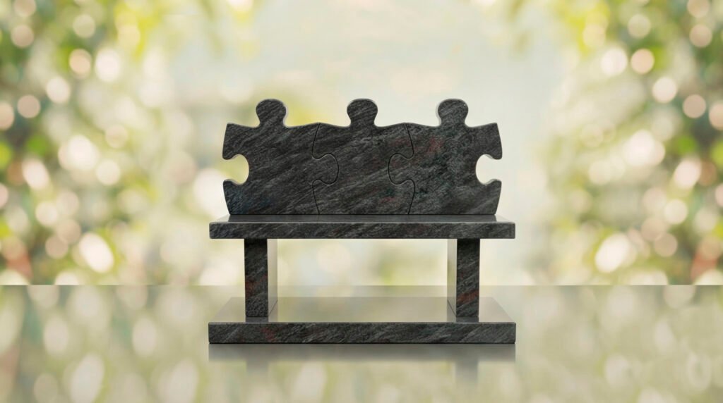 Puzzle Bench Headstone