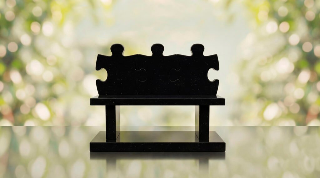 Puzzle Bench Headstone