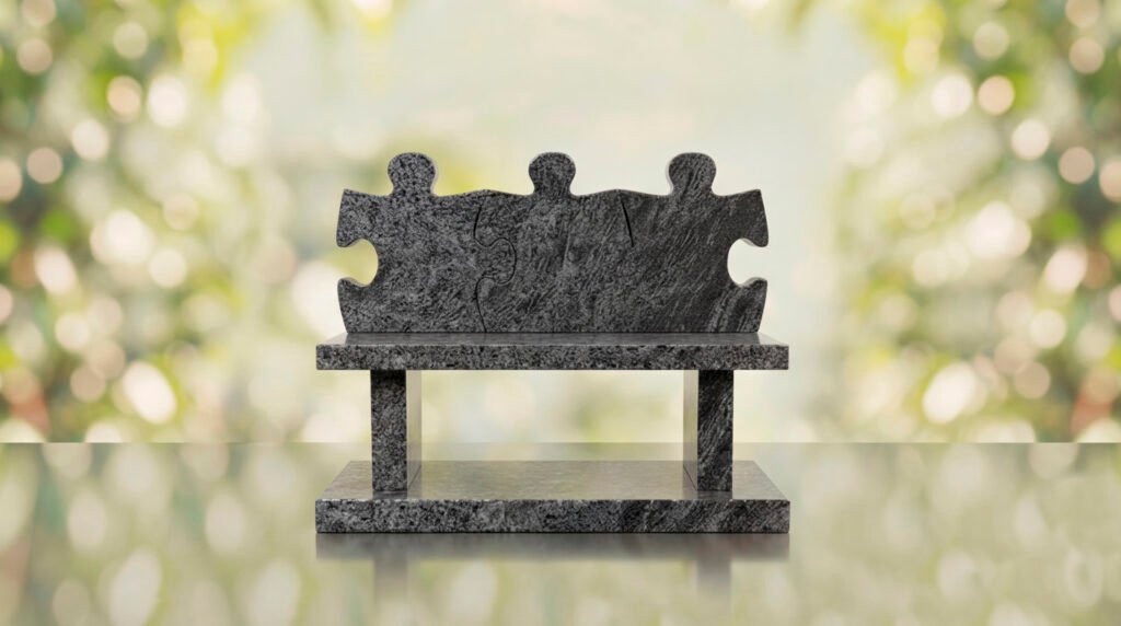 Puzzle Bench Headstone