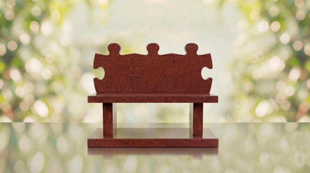 Puzzle Bench Headstone