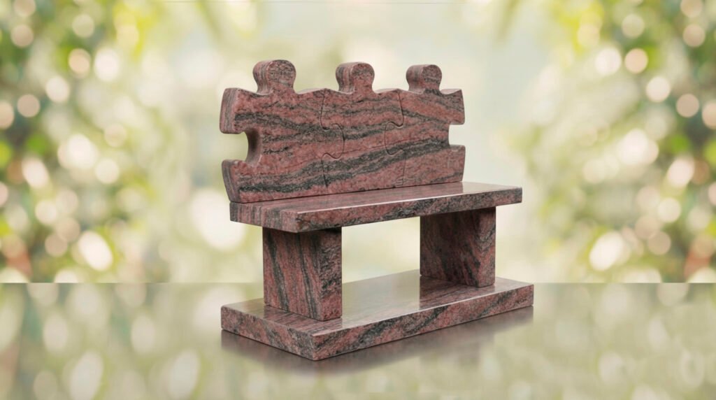 Puzzle Bench Headstone