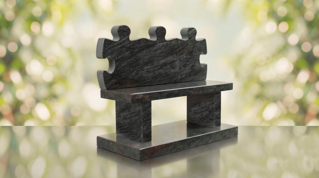 Puzzle Bench Headstone