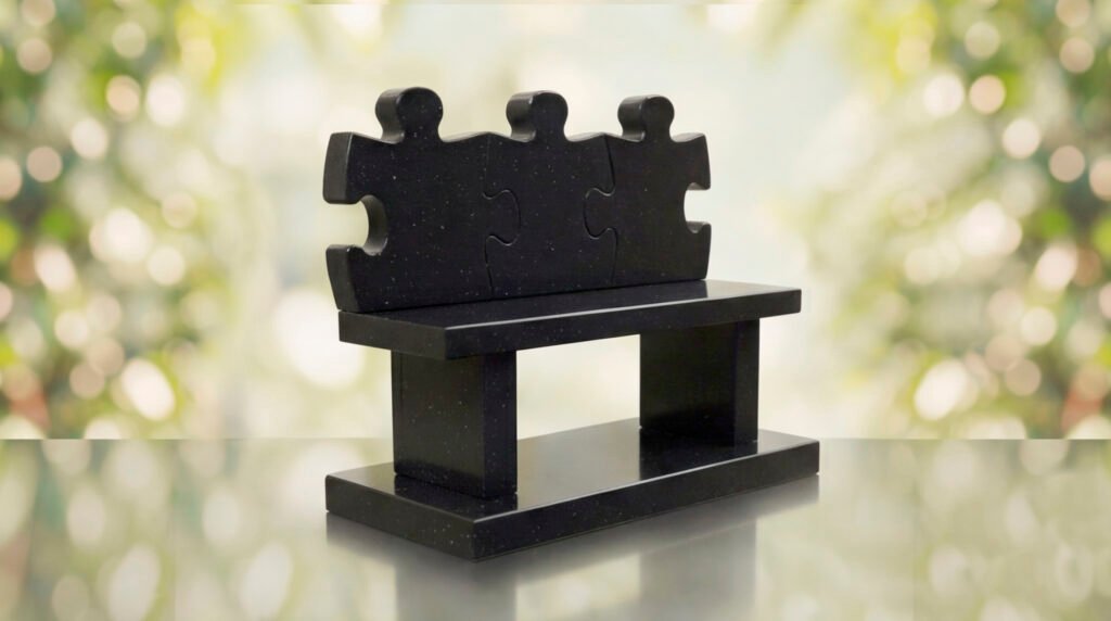 Puzzle Bench Headstone