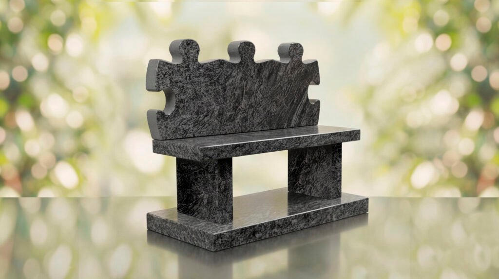 Puzzle Bench Headstone