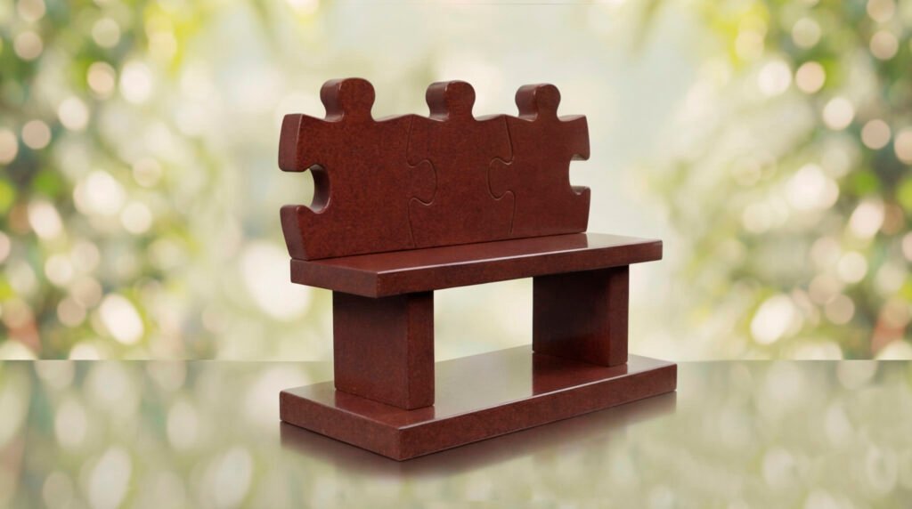 Puzzle Bench Headstone