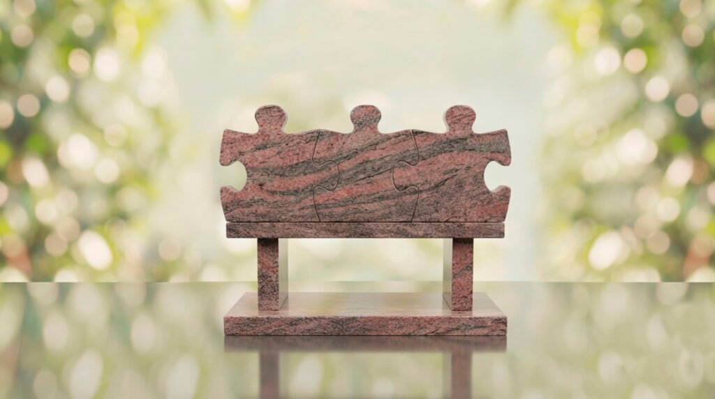 Puzzle Bench Headstone