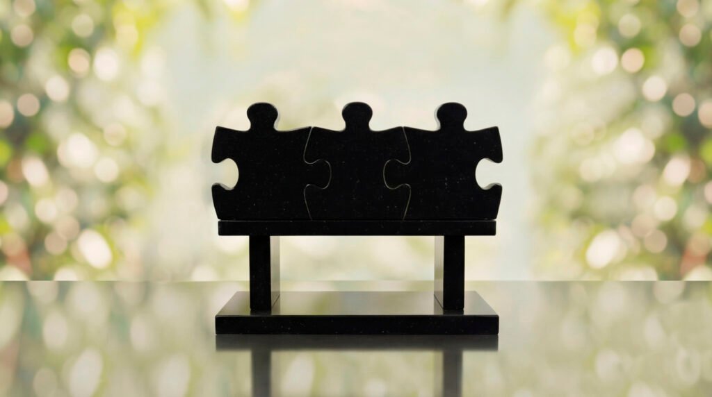 Puzzle Bench Headstone