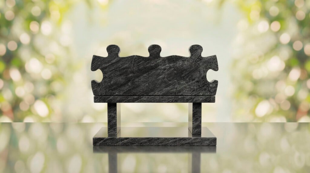 Puzzle Bench Headstone