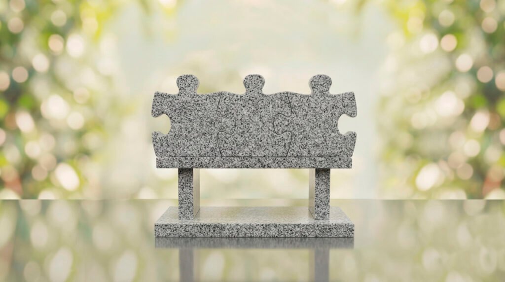 Puzzle Bench Headstone