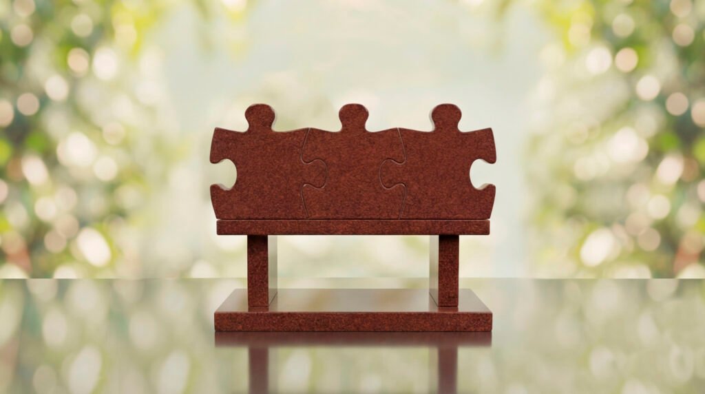 Puzzle Bench Headstone