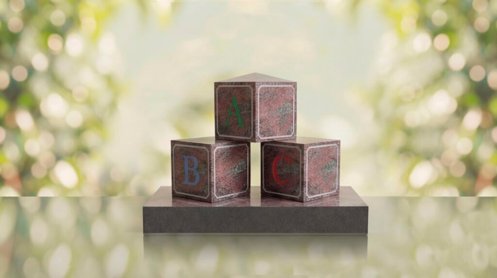 ABC Block Headstone