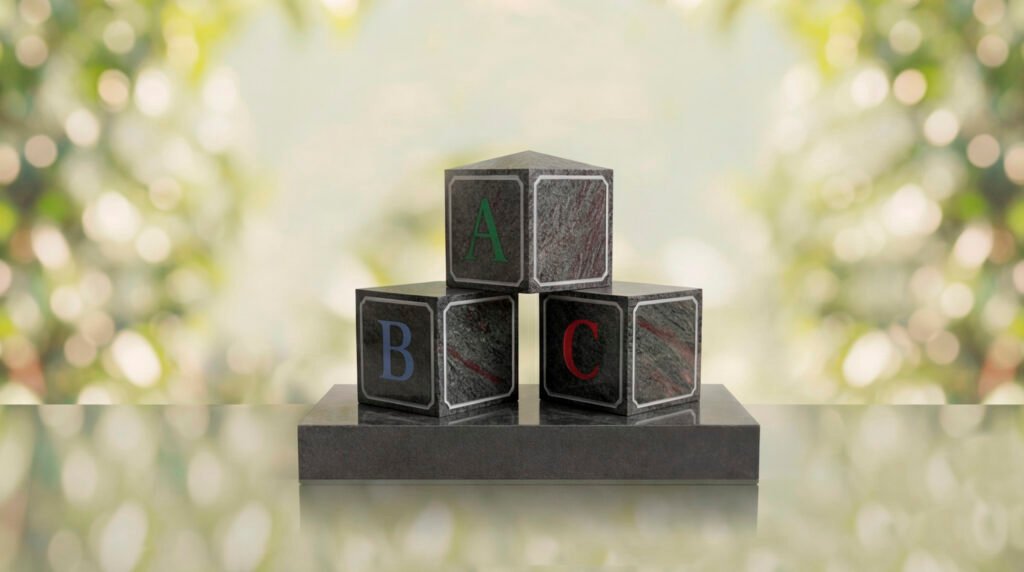 ABC Block Headstone