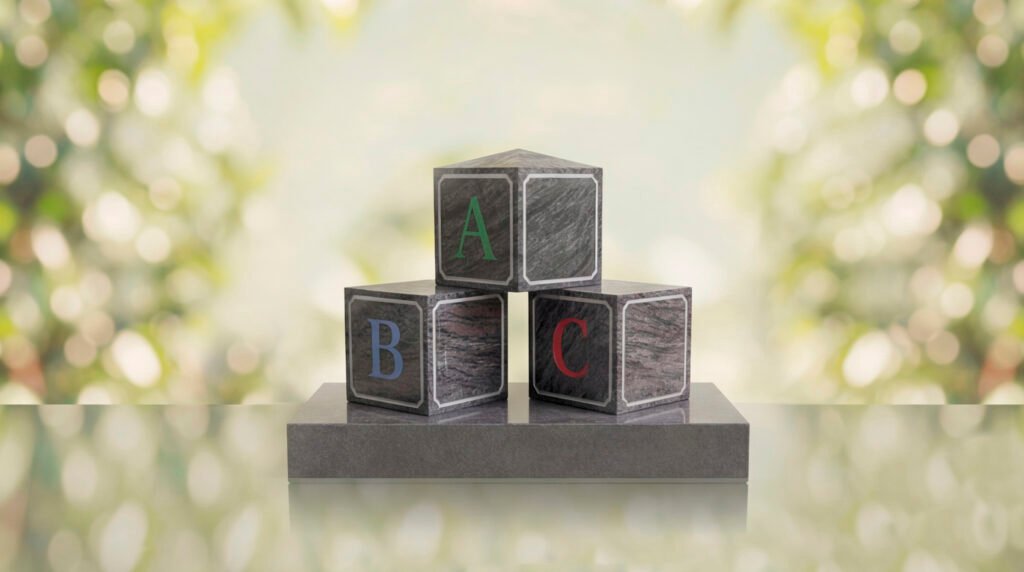 ABC Block Headstone