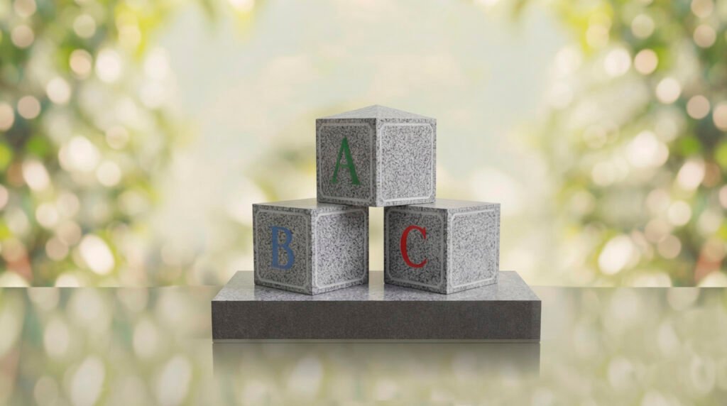 ABC Block Headstone